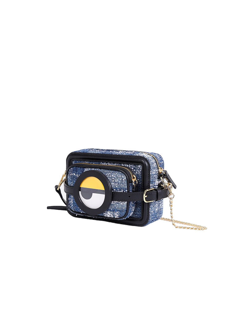 Minions Jacquard with Leather 2 in 1 Shoulder Bag
