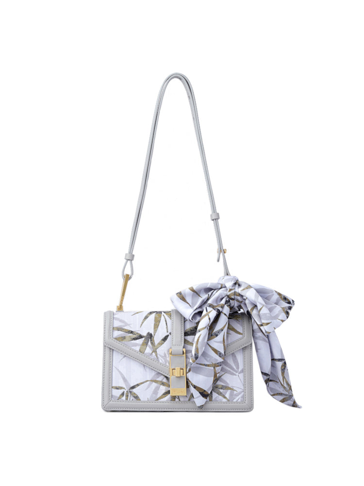 Bamboo Jacquard with Cow Leather Crossbody & Shoulder Bag