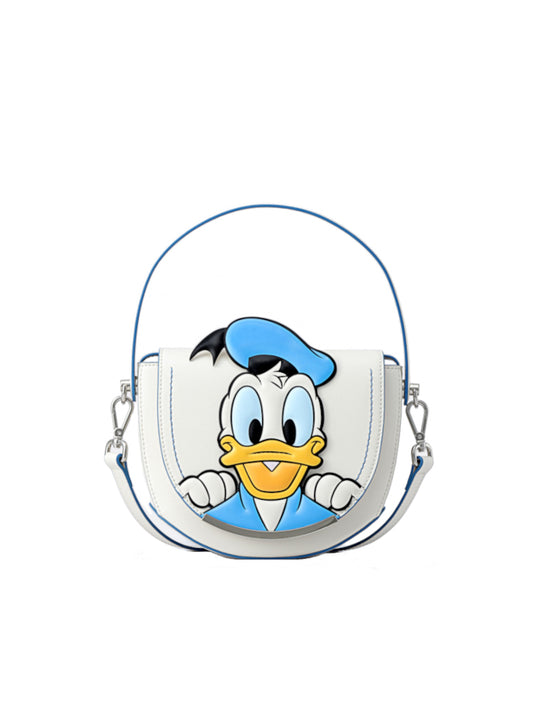 Donald Duck White Leather Saddle Bag