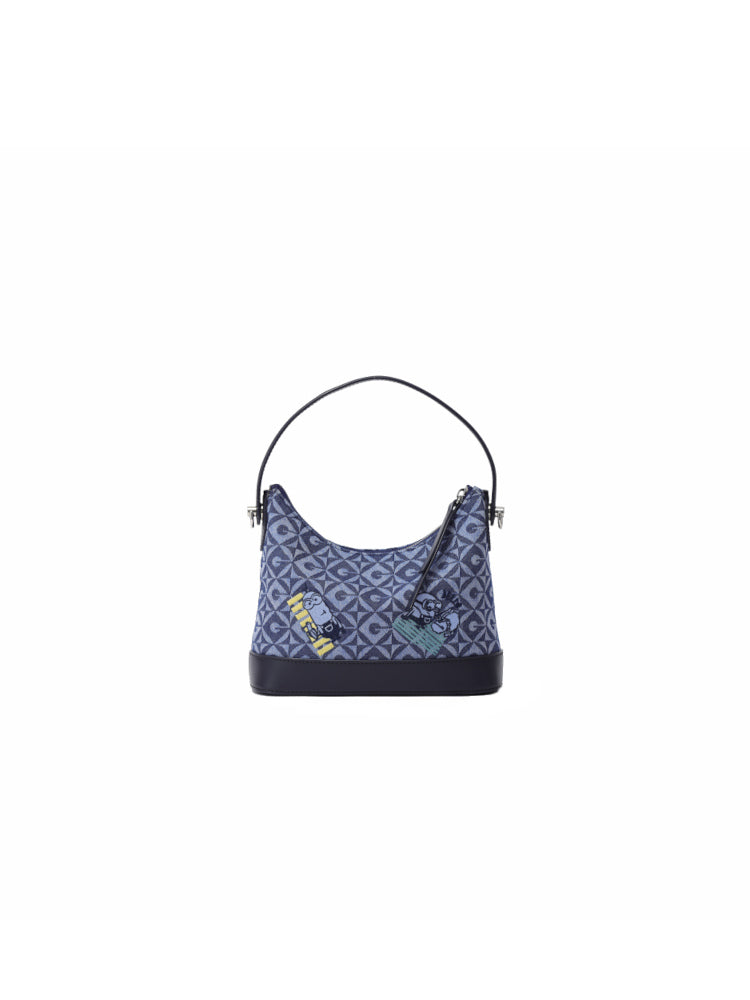 Minions Jacquard with Leather Hobo Bag
