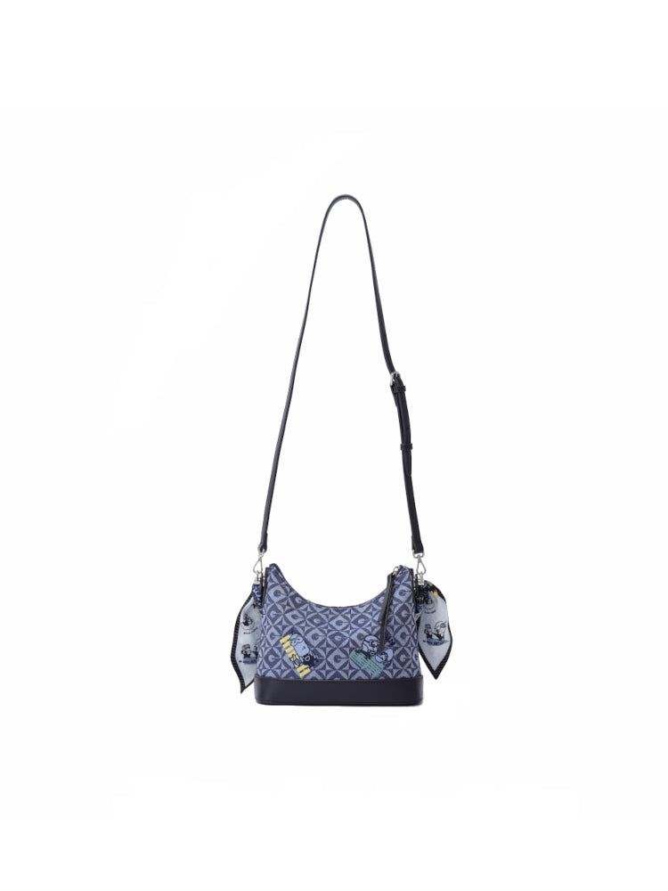 Minions Jacquard with Leather Hobo Bag