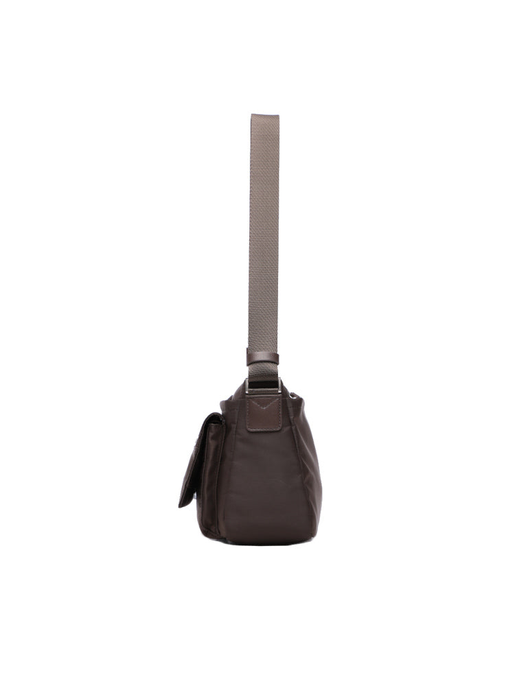 Nylon with Leather Shoulder Bag