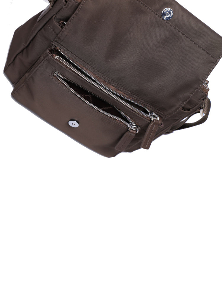 Nylon with Leather Shoulder Bag