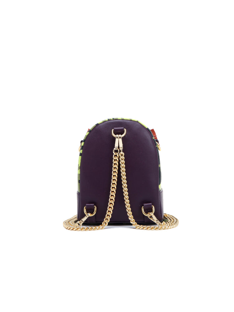 Little Mons Jacquard with Leather Backpack