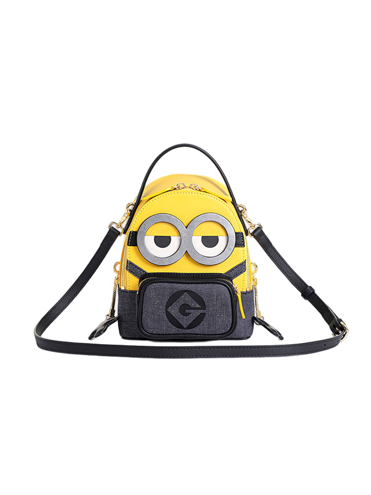 Minions Jacquard with Leather Backpack-Medium