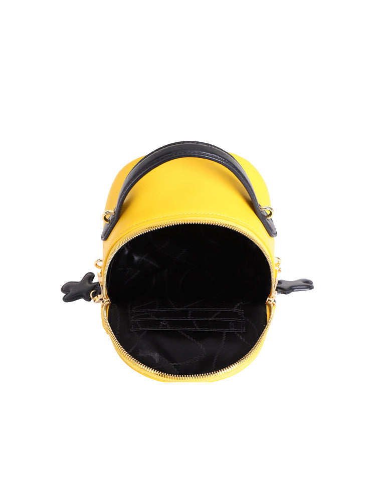 Minions Jacquard with Leather Backpack-Medium