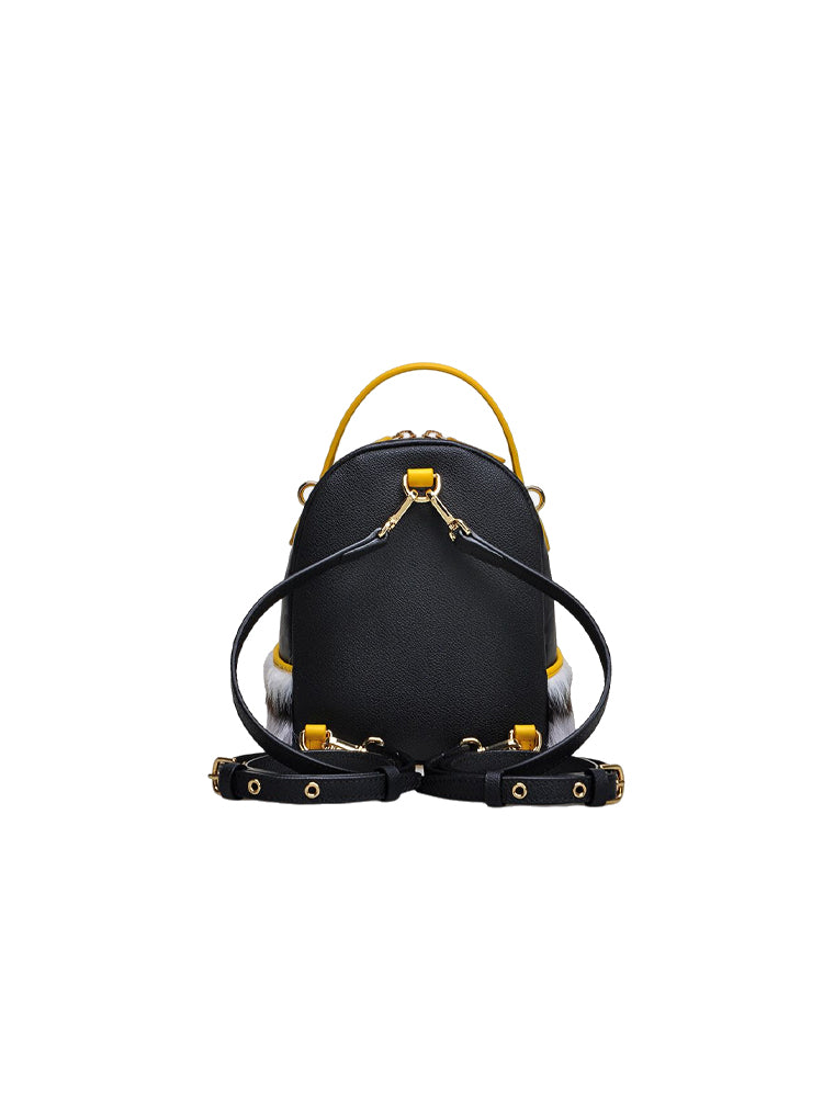 Little Mons Jacquard with Leather Backpack Medium