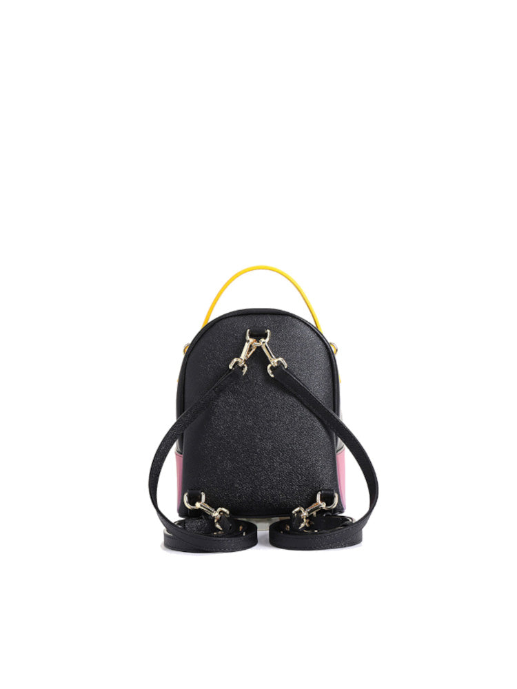 Little Mons Jacquard with Leather Backpack-Medium