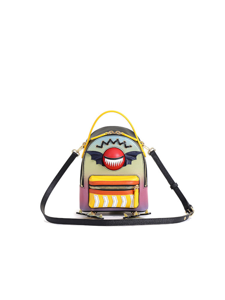 Little Mons Jacquard with Leather Backpack-Medium
