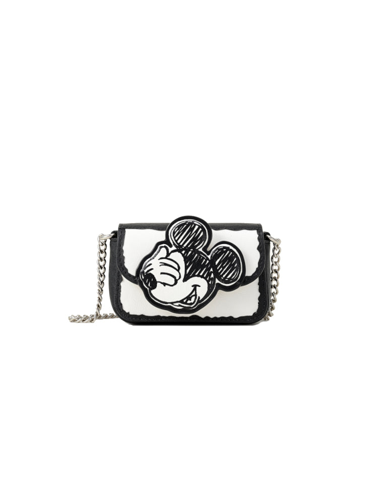 Mickey Mouse Chain Leather Crossbody and Shoulder Bag