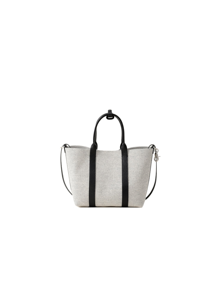 Week Jacquard with Leather Tote Bag