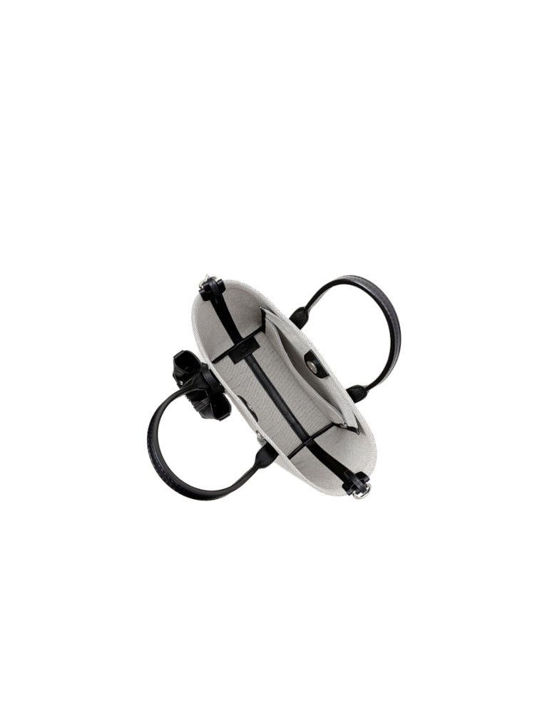 Week Jacquard with Leather Tote Bag