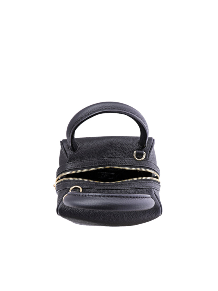 Cube Leather Top Handle Bag