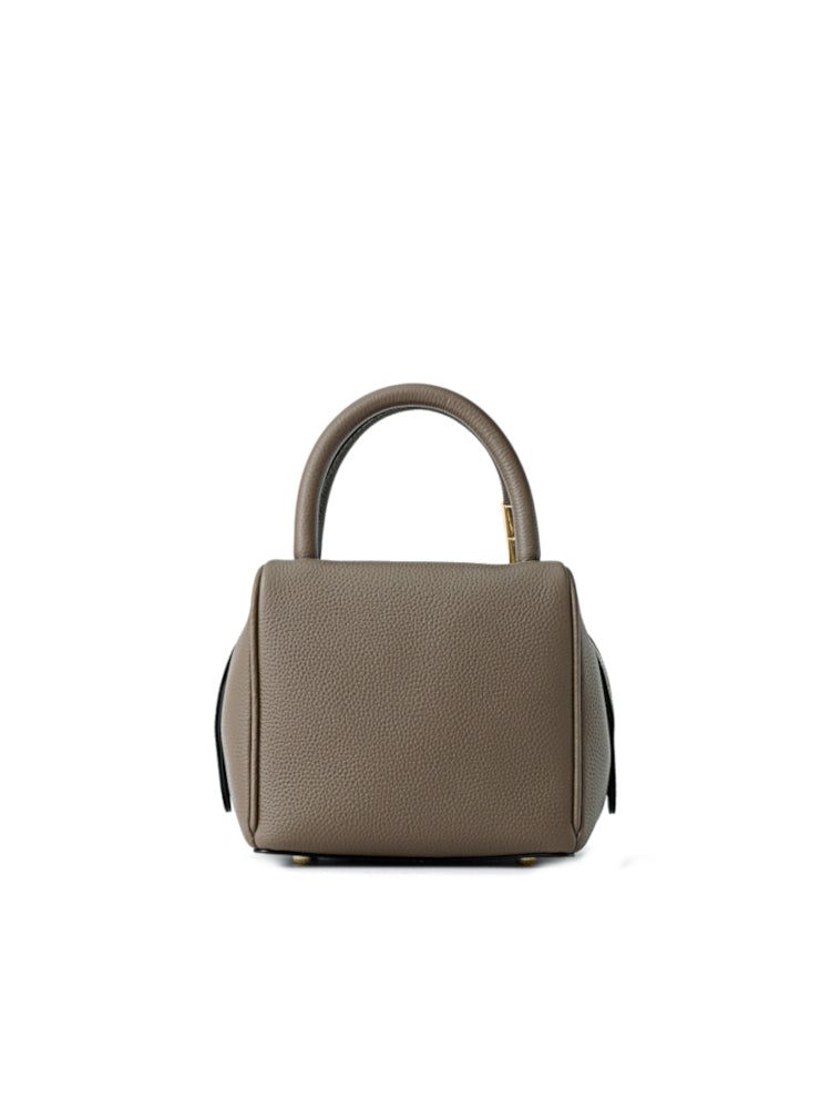 Cube Leather Top Handle Bag