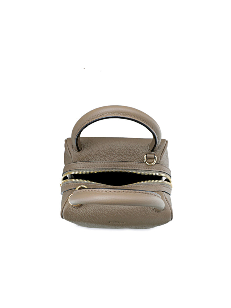 Cube Leather Top Handle Bag