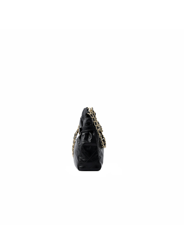 Note Chain Leather Medium Hobo Bag