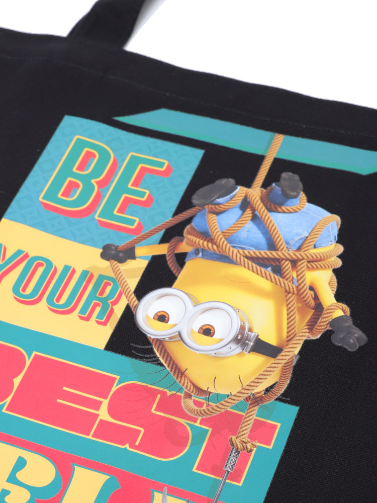 Minions Black Canvas Shopping Bag
