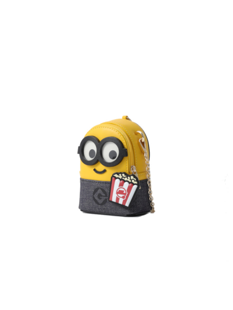 Minions Popcorn Denim with Leather Mini Crossbody & Shoulder Bag