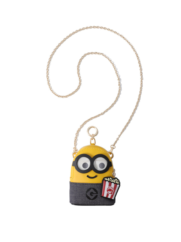 Minions Popcorn Denim with Leather Mini Crossbody & Shoulder Bag