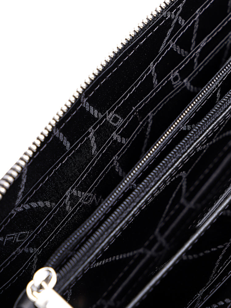 Dark Light Leather Long Wallet