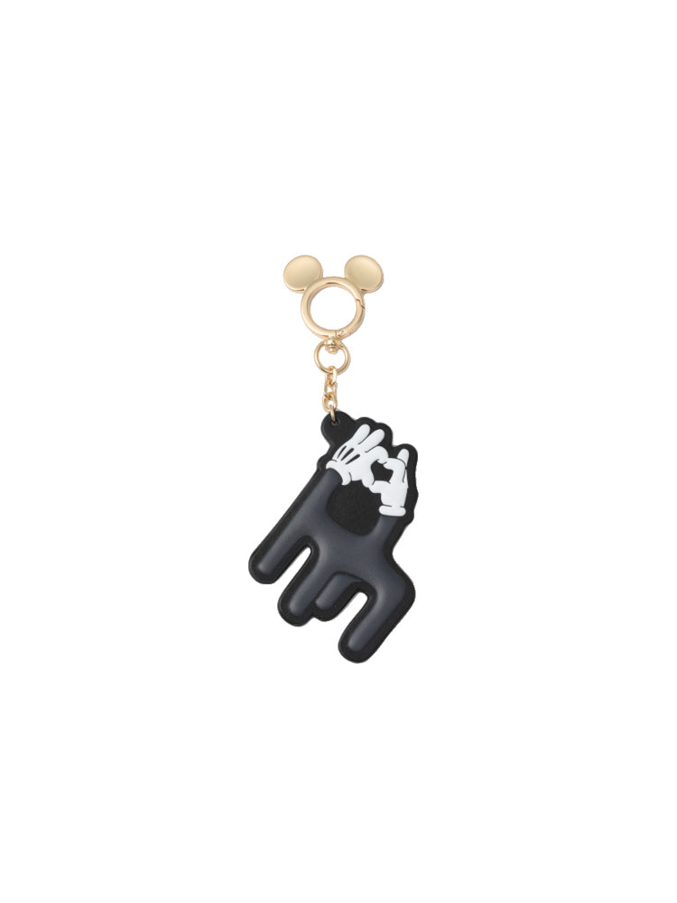 Mickey Mouse Black Leather Keychain