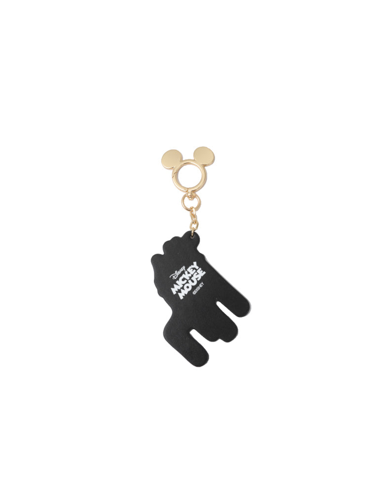 Mickey Mouse Black Leather Keychain