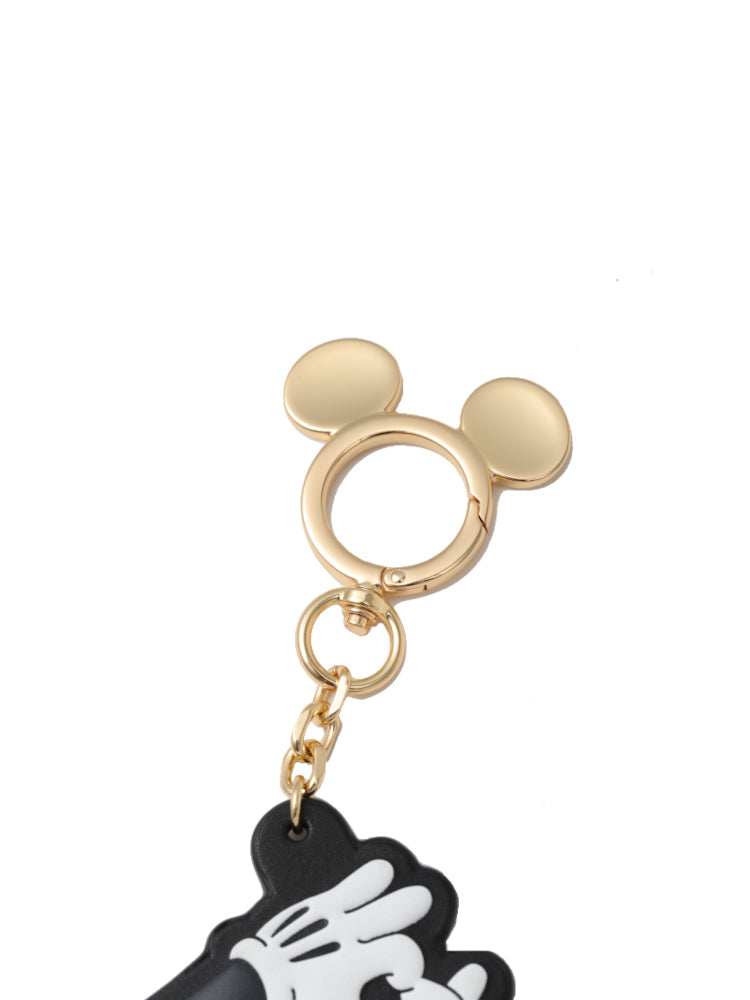 Mickey Mouse Black Leather Keychain
