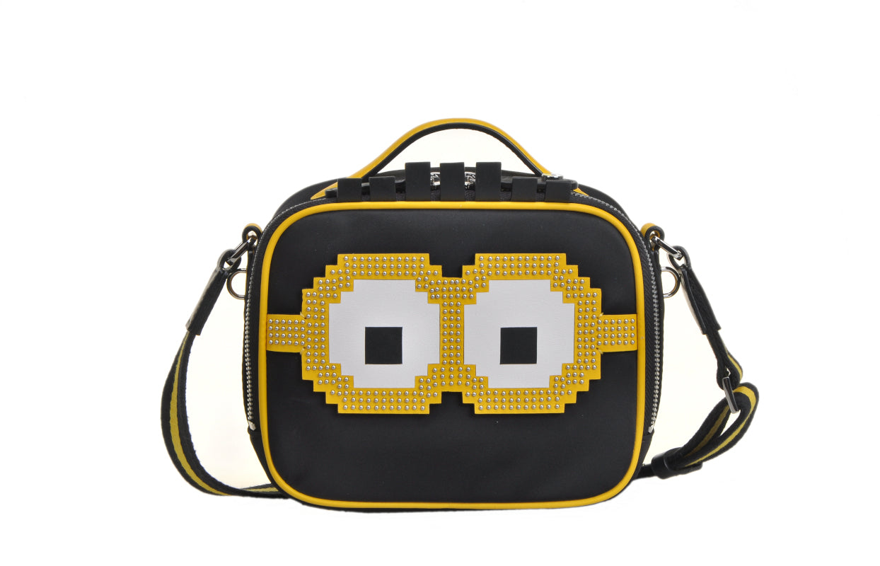 Minions Jacquard with Leather Shoulder Bag
