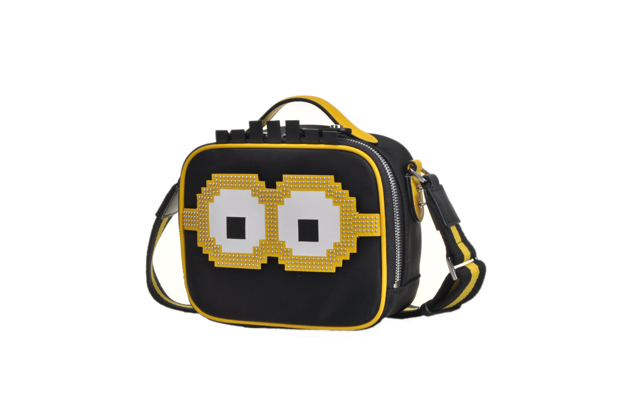 Minions Jacquard with Leather Shoulder Bag
