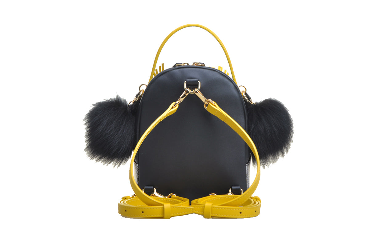 Little Mons Leather with PVC Backpack Medium