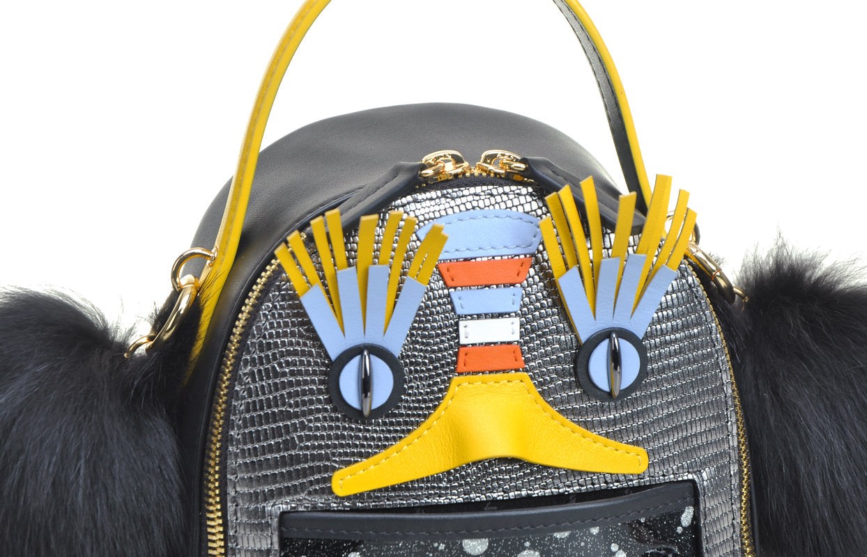 Little Mons Leather with PVC Backpack Medium
