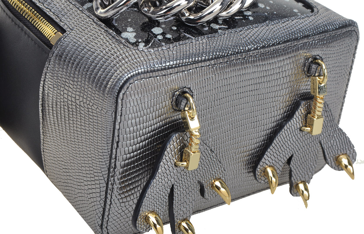 Little Mons Leather with PVC Backpack Medium