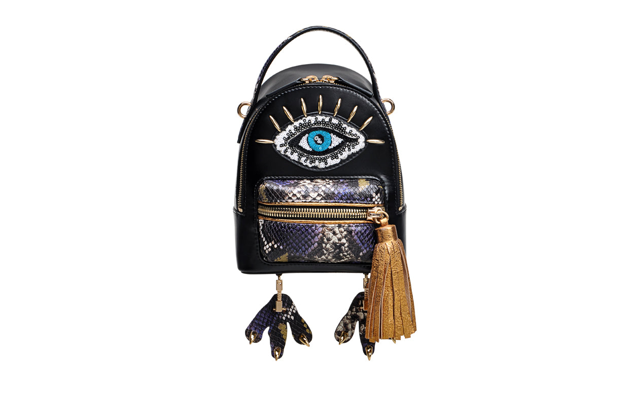 Little Mons PVC with Leather Backpack Medium