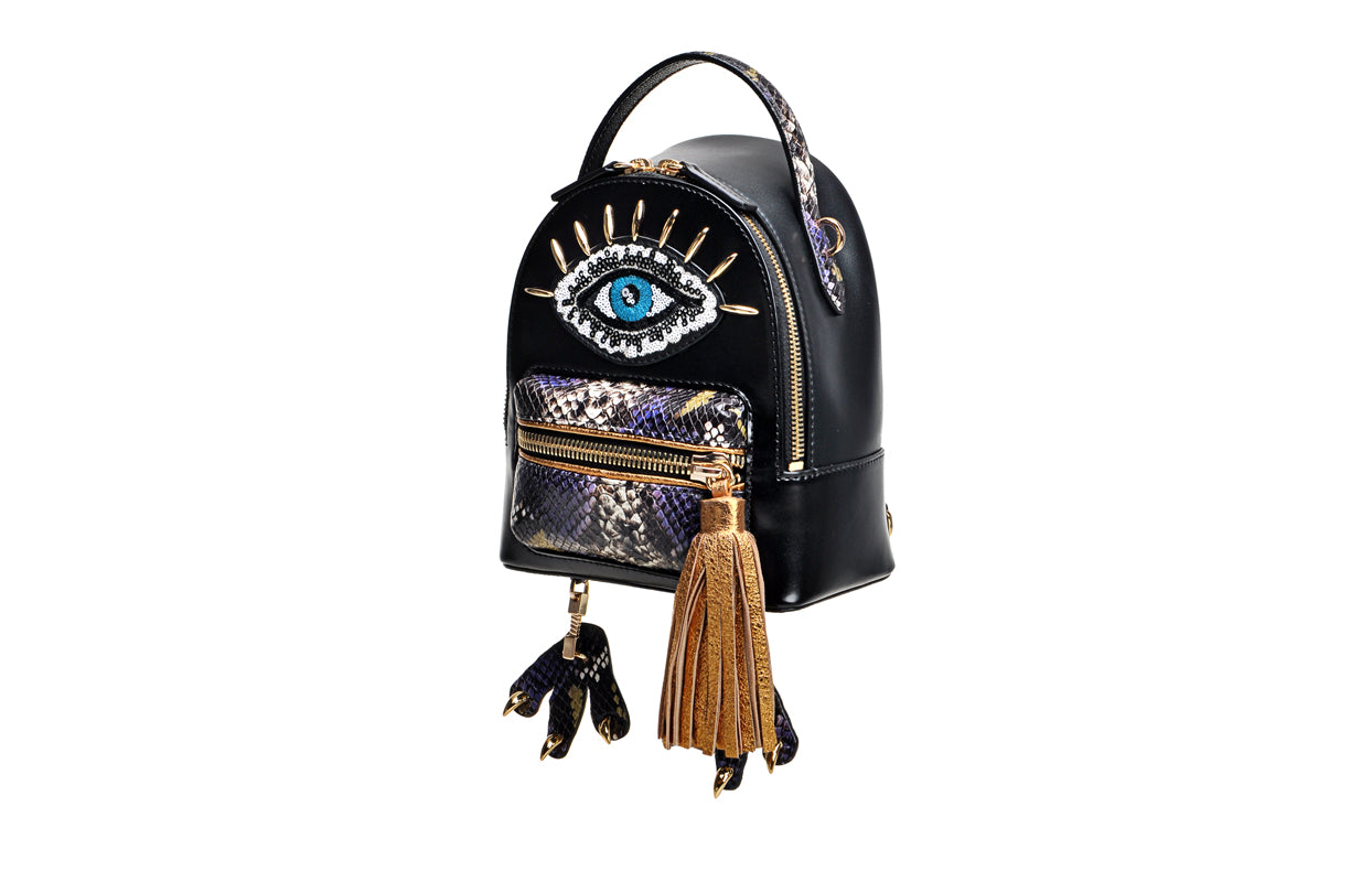 Little Mons PVC with Leather Backpack Medium