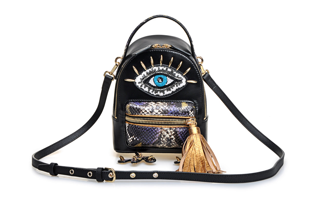Little Mons PVC with Leather Backpack Medium
