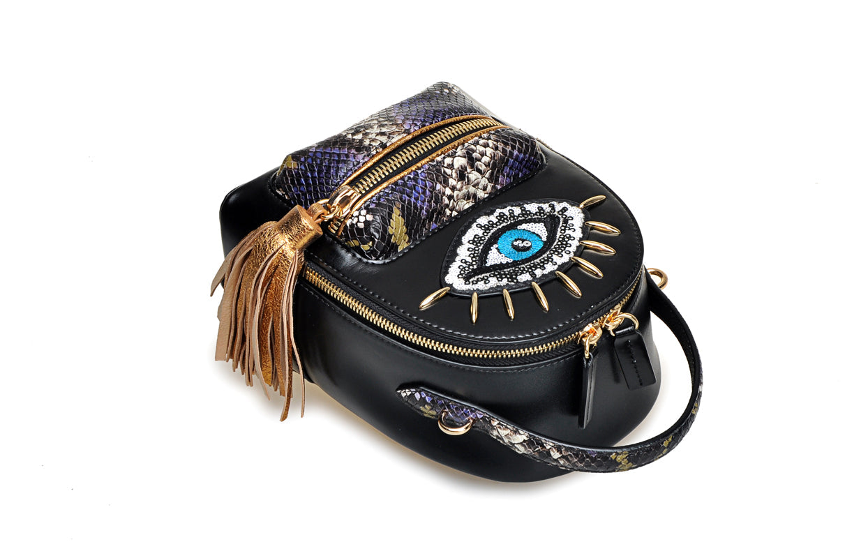 Little Mons PVC with Leather Backpack Medium
