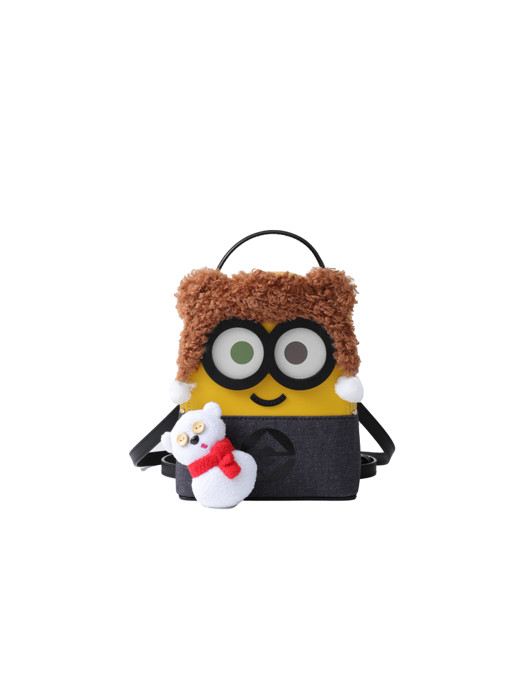 (In Stock) Minions Fur with Leather Backpack