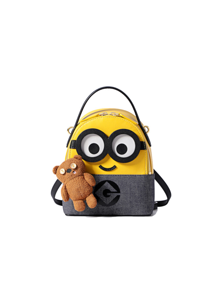 Minions Denim with Leather Backpack