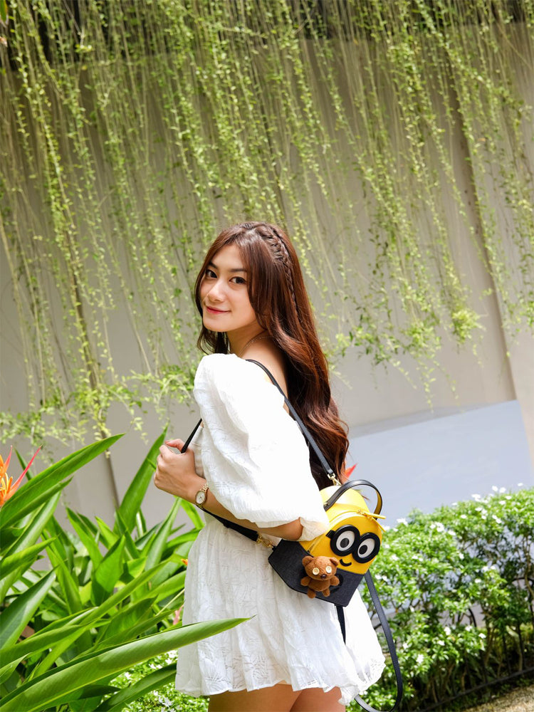 Minions Denim with Leather Backpack