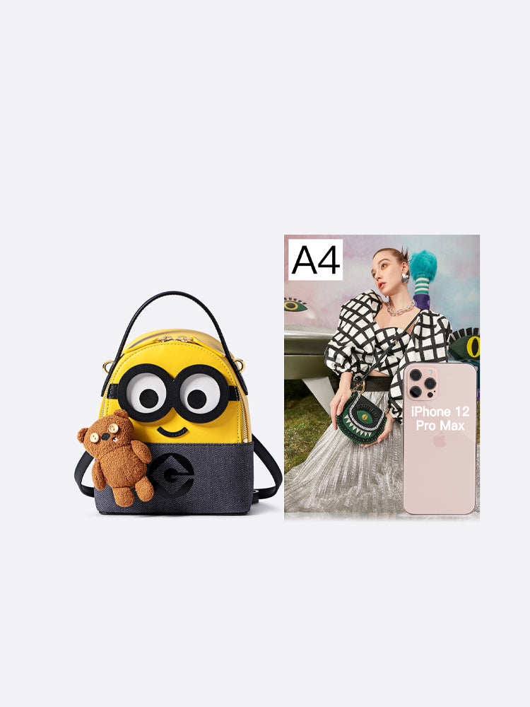 Minions Denim with Leather Backpack