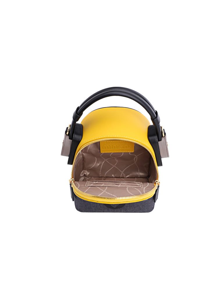 Minions Denim with Leather Backpack - Earphone