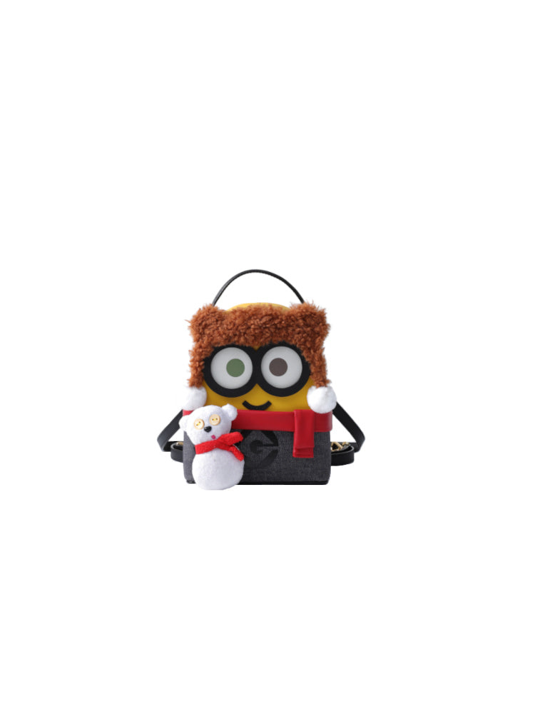 (In Stock) Minions Fur with Leather Backpack