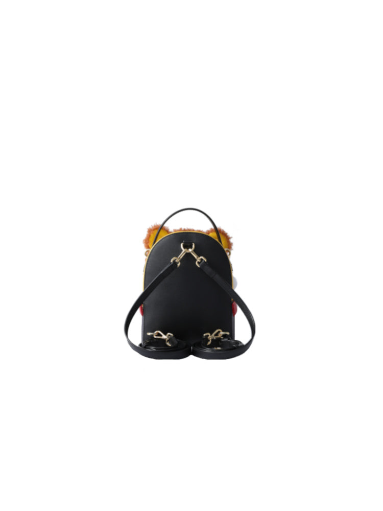 (In Stock) Minions Fur with Leather Backpack