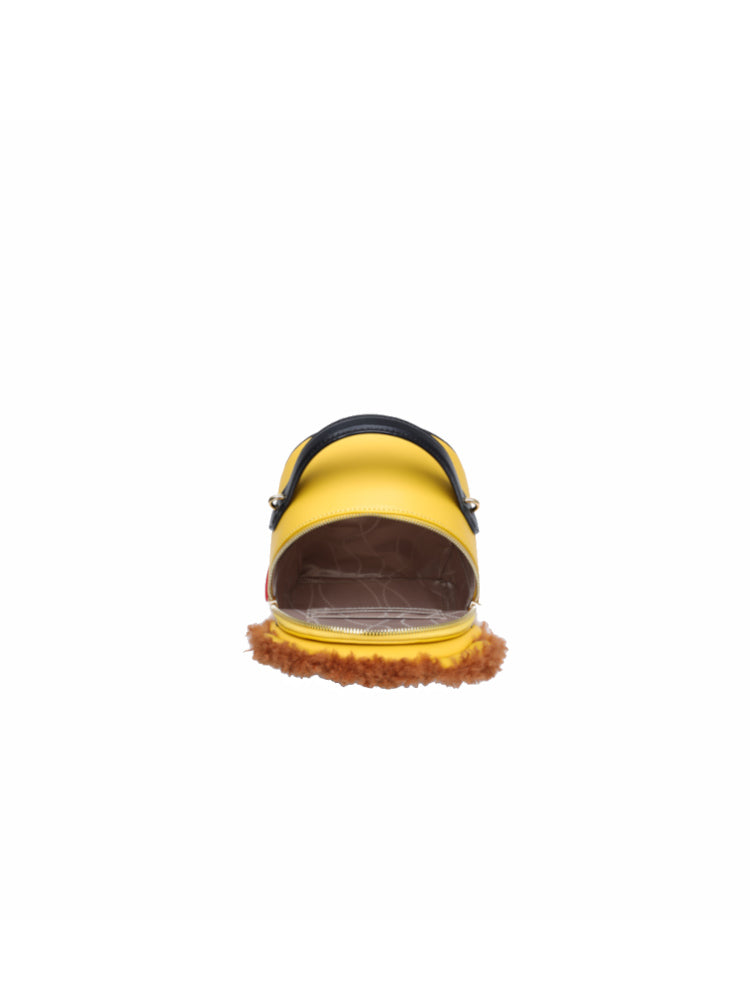 (In Stock) Minions Fur with Leather Backpack