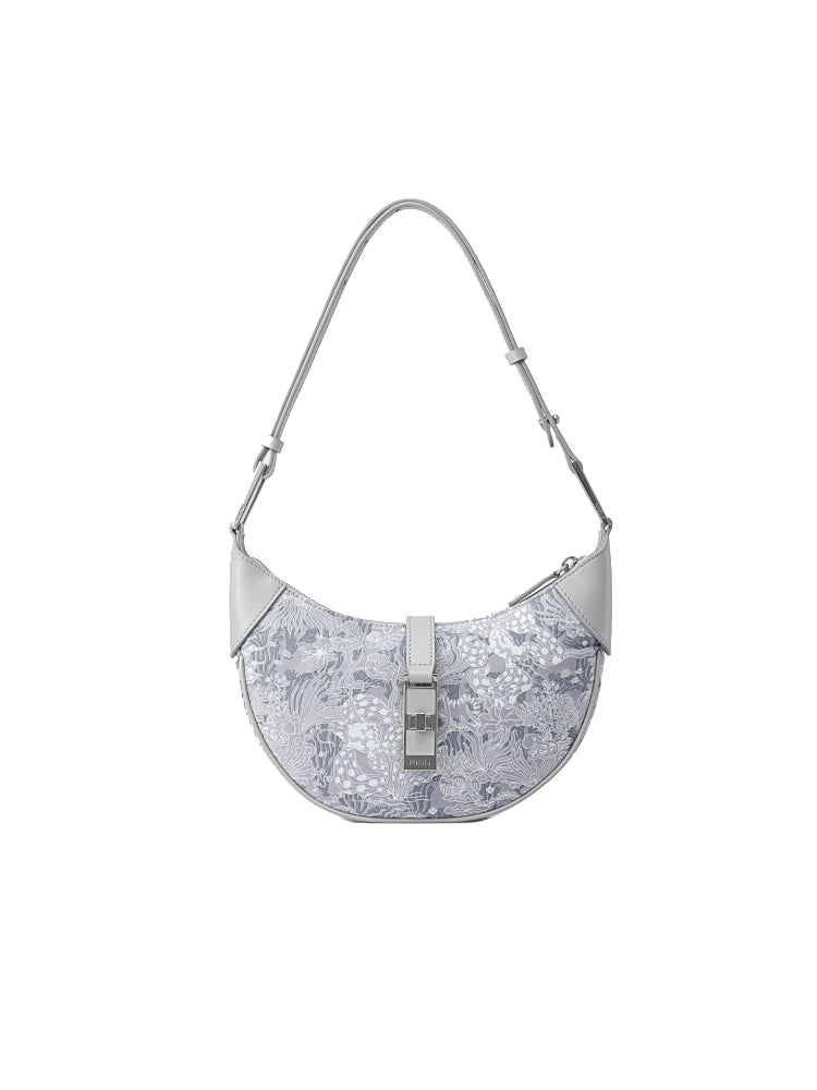 Moonlight Jacquard with Cow Leather Crossbody & Shoulder Bag