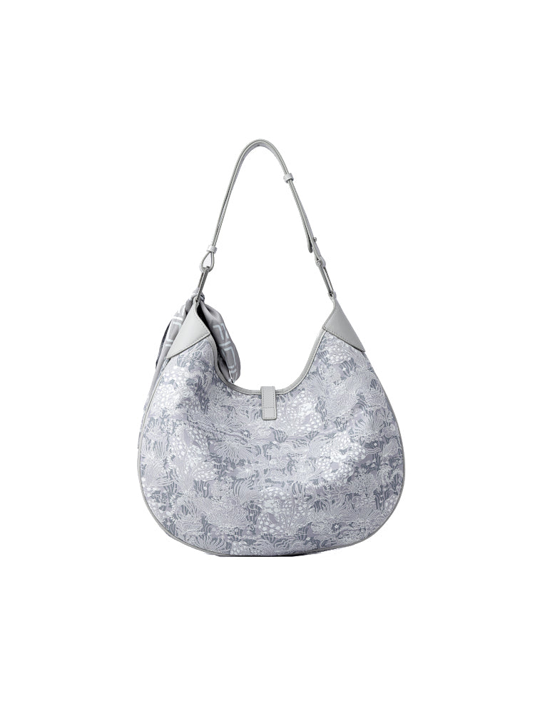 Moonlight Jacquard with Cow Leather Crossbody & Shoulder Bag