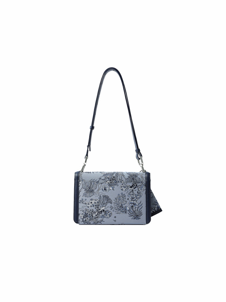 Under the Sea Jacquard with Leather Crossbody and Shoulder Bag