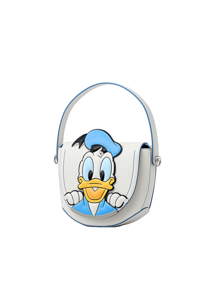 Donald Duck White Leather Saddle Bag