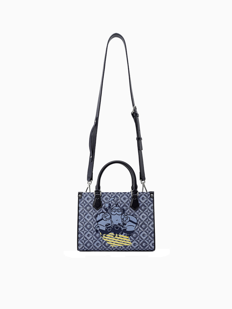 Minions Jacquard with Leather Medium Tote Bag
