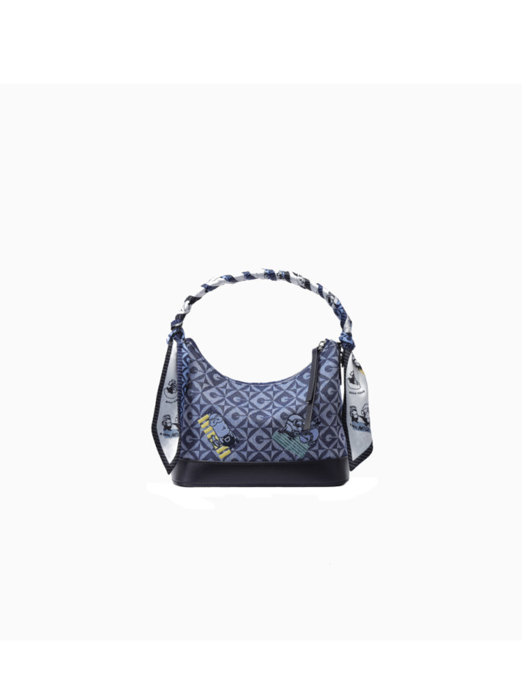 Minions Jacquard with Leather Hobo Bag